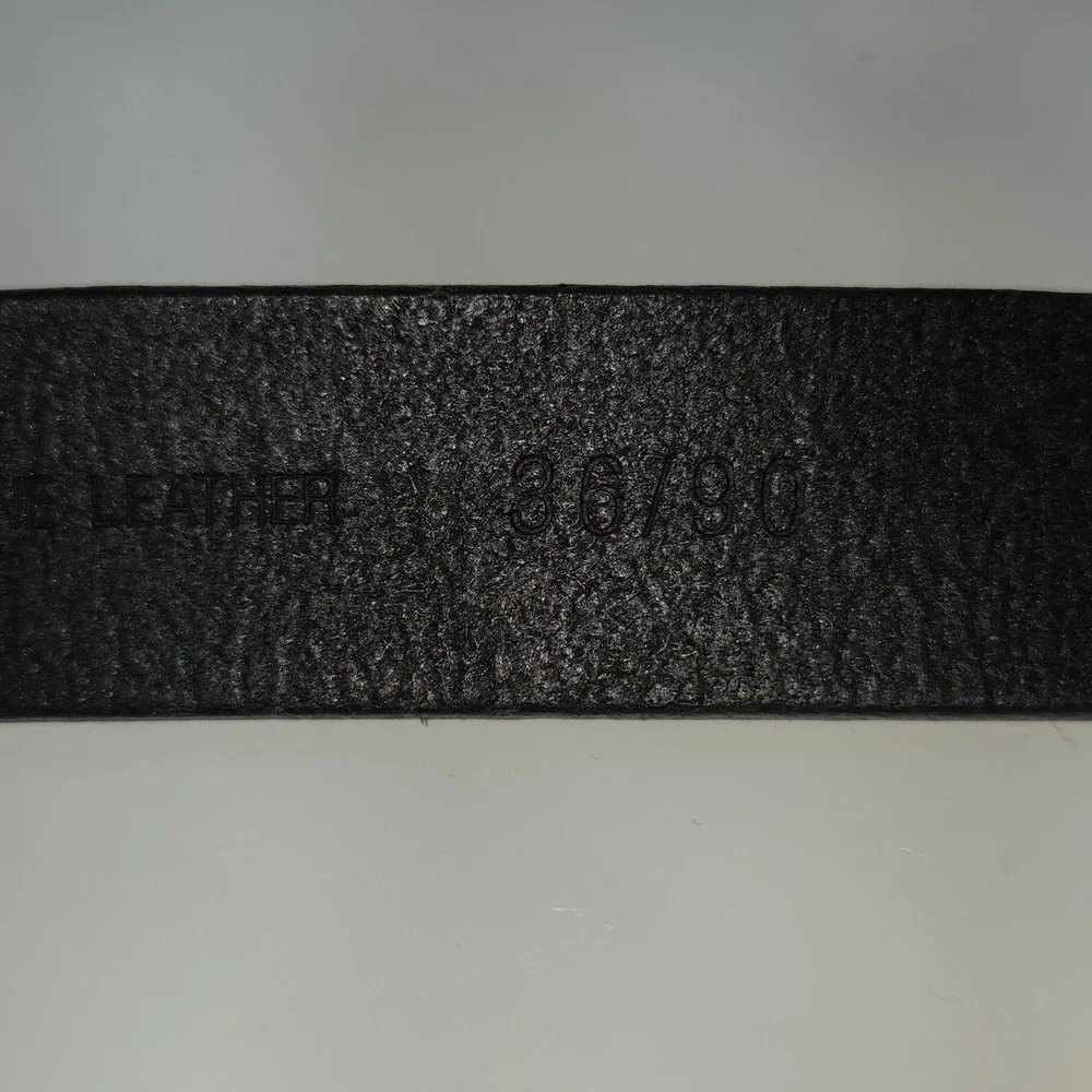 Genuine‎ Leather Basketweave Belt Mens 36 Black Embossed Made in USA 8401